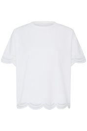 Shirt mit Spitzensaum in Mint oder Weiss - Blossom Hair & Fashion