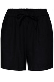 Shorts mit elastischem Bund und Bindeband in Schwarz oder Beige - Blossom Hair & Fashion