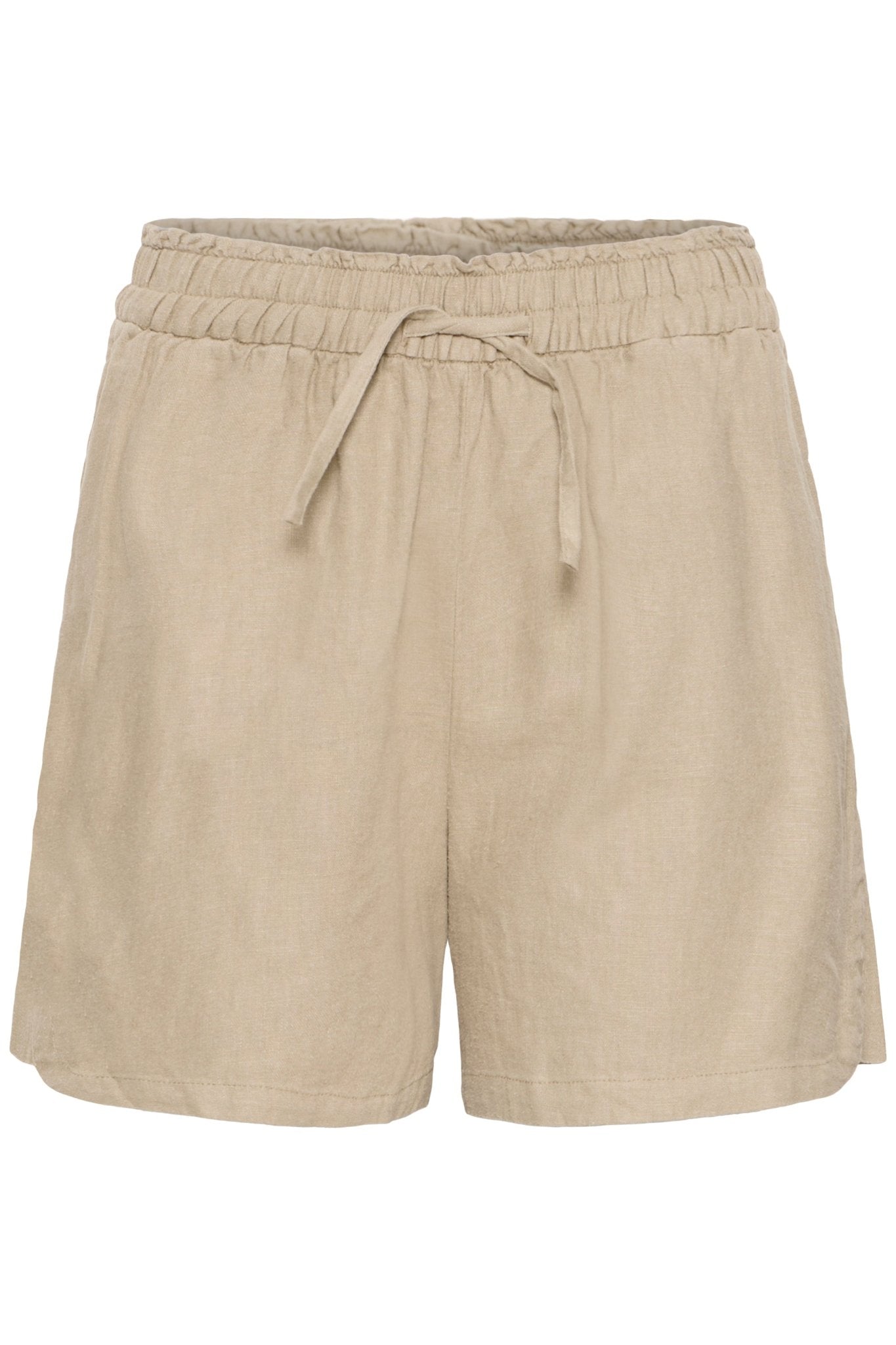 Shorts mit elastischem Bund und Bindeband in Schwarz oder Beige - Blossom Hair & Fashion
