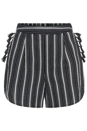 Shorts mit Streifen und Fransen in Schwarz - Blossom Hair & Fashion
