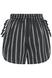 Shorts mit Streifen und Fransen in Schwarz - Blossom Hair & Fashion