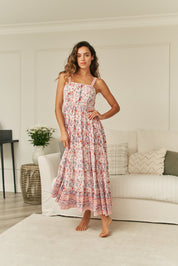 Sommerliches Maxikleid mit Spaghettiträgern im Boho - Stil - Blossom Hair & Fashion