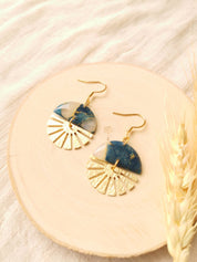 Statement - Ohrringe aus Polymerton mit vergoldetem Messing - Blossom Hair & Fashion
