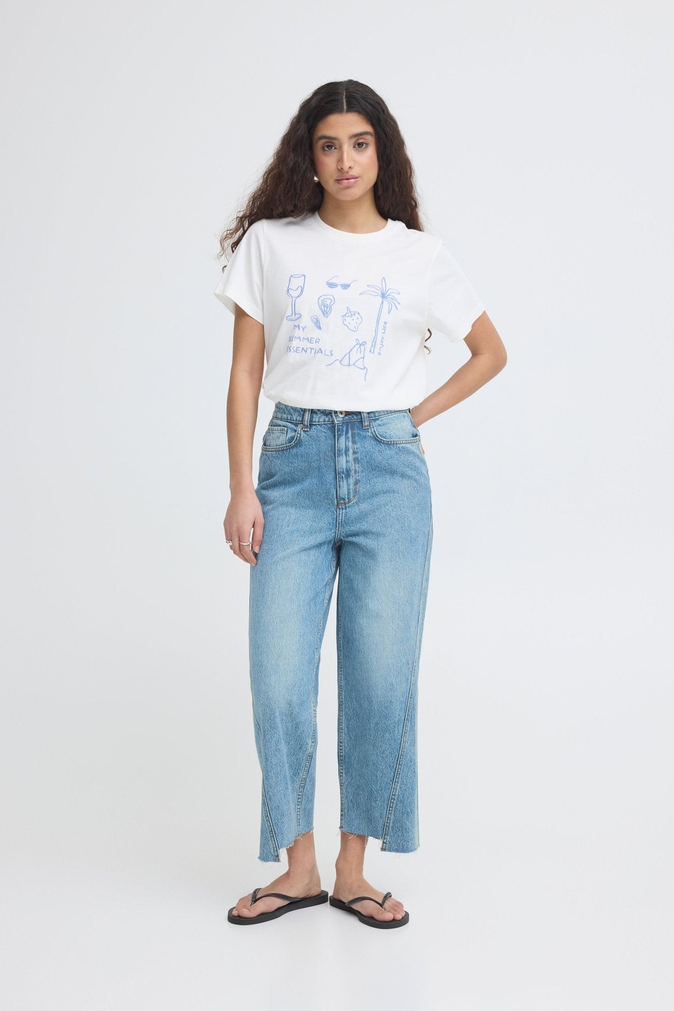 Straight Leg Jeans Ankle Length Hellblau - Blossom Hair & Fashion