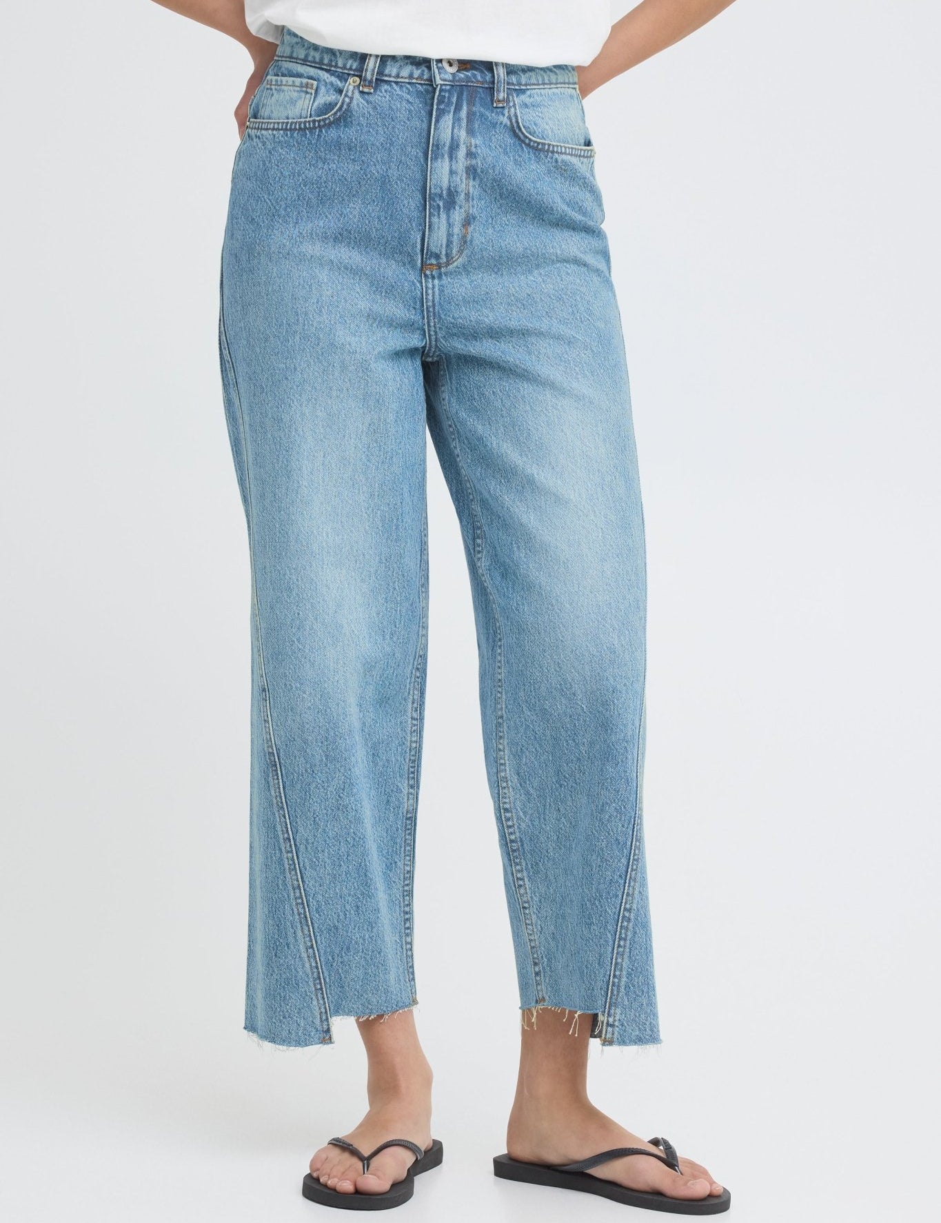 Straight Leg Jeans Ankle Length Hellblau - Blossom Hair & Fashion