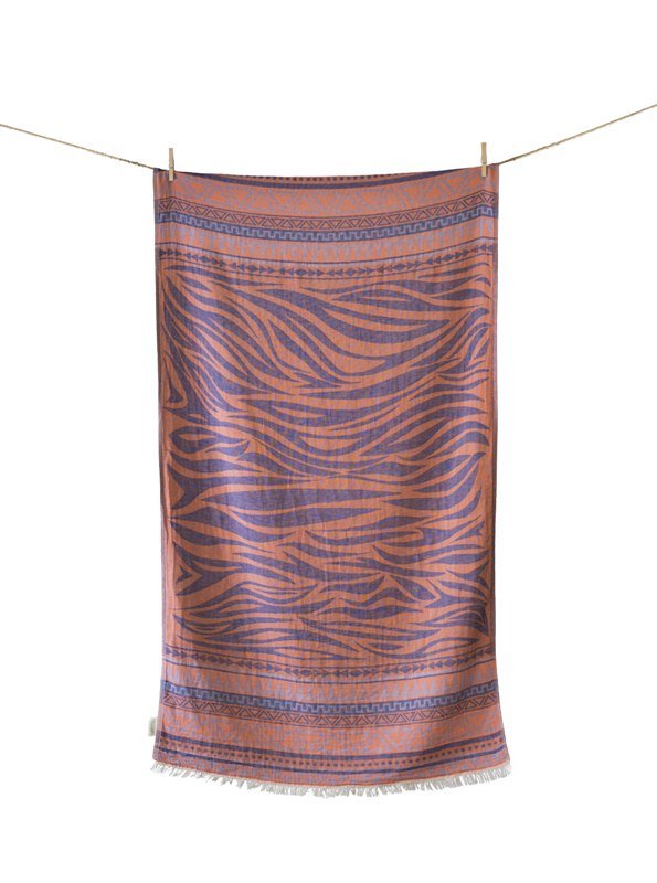 Strandtuch Milos mit Animal - Print und Bordüre - Blossom Hair & Fashion
