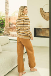 Strickjacke Damen im Jacquardmuster mit V - Ausschnitt - Blossom Hair & Fashion