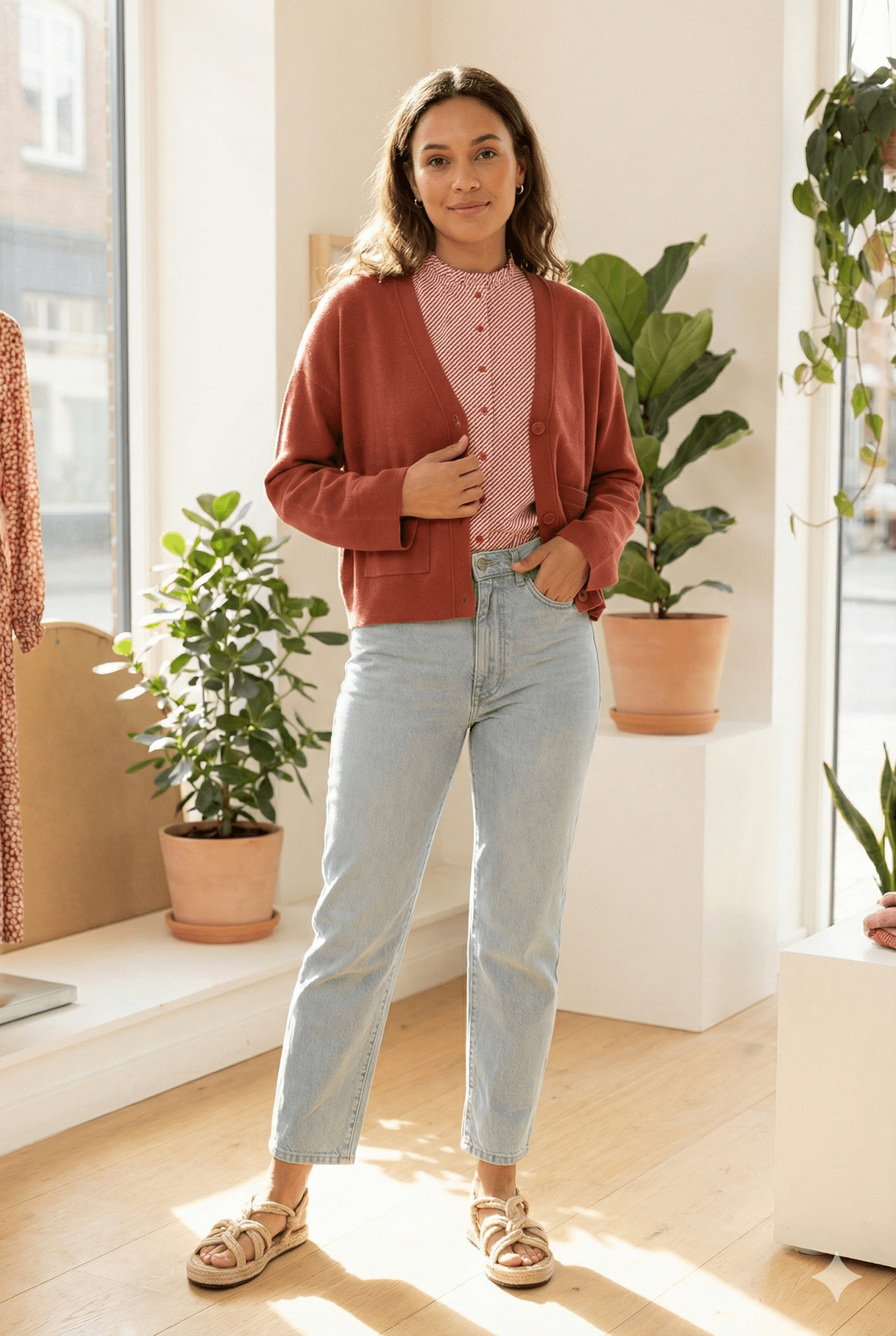 Strickjacke mit V Ausschnitt und Taschen - Blossom Hair & Fashion