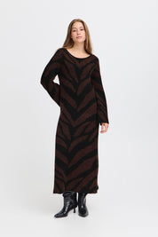 Strickkleid Regular Fit braun - schwarz - Blossom Hair & Fashion