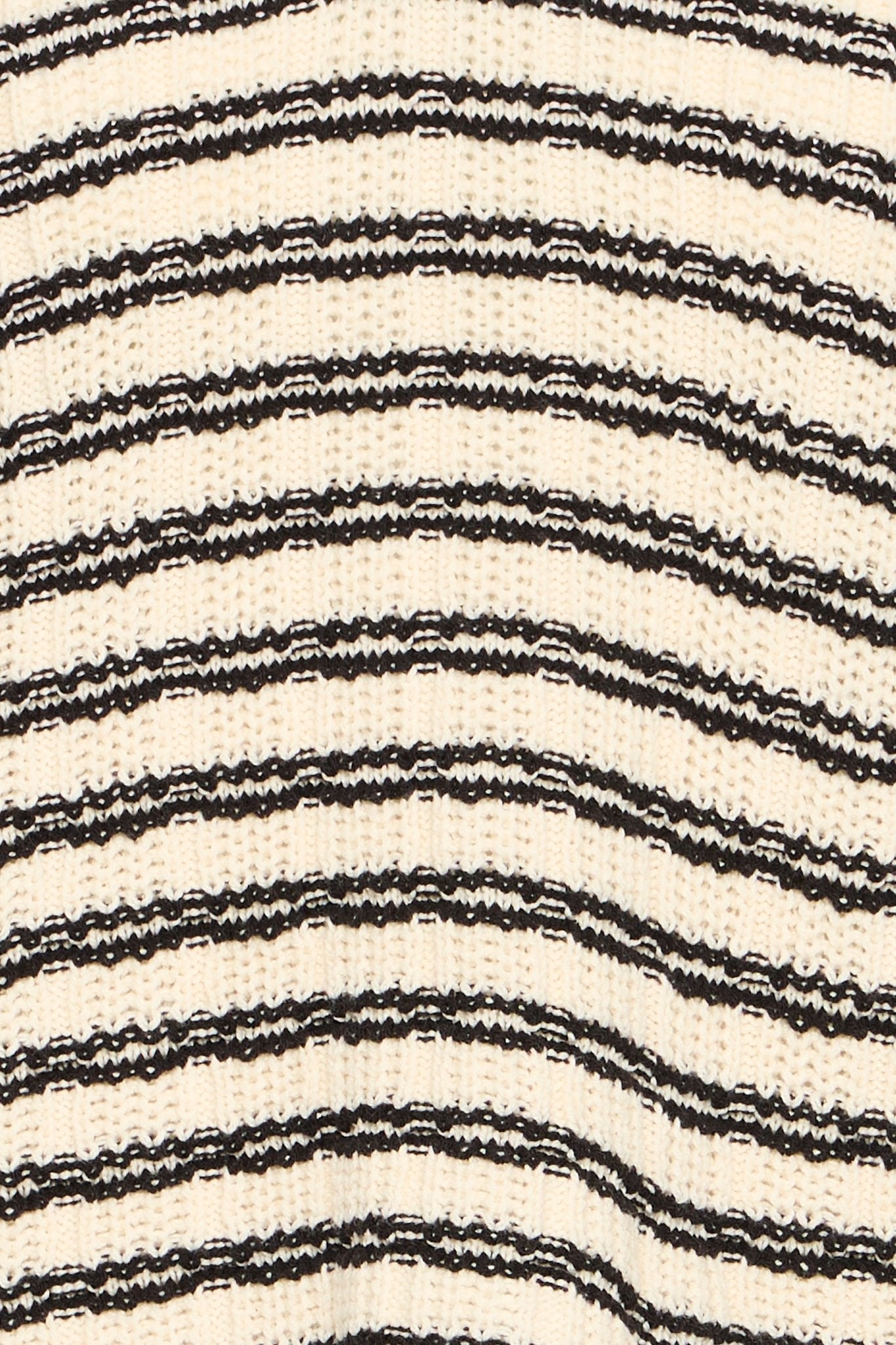 Strickpoloshirt mit Streifen in Schwarz Natur - Blossom Hair & Fashion