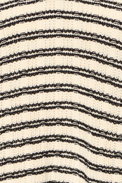 Strickpoloshirt mit Streifen in Schwarz Natur - Blossom Hair & Fashion