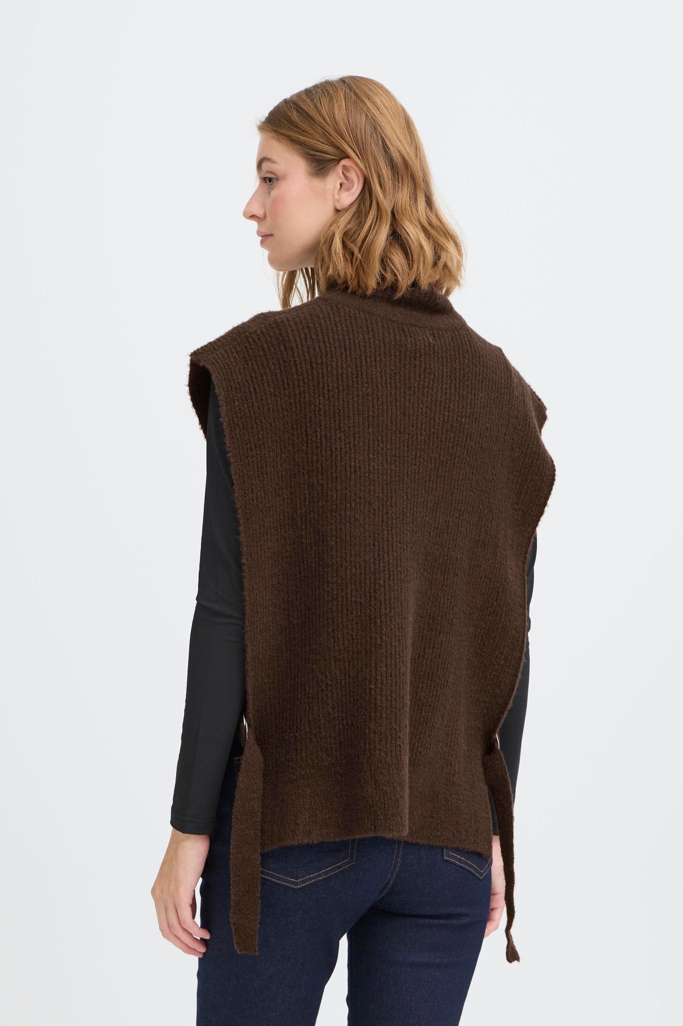 Strickponcho braun mit Rollkragen - Blossom Hair & Fashion