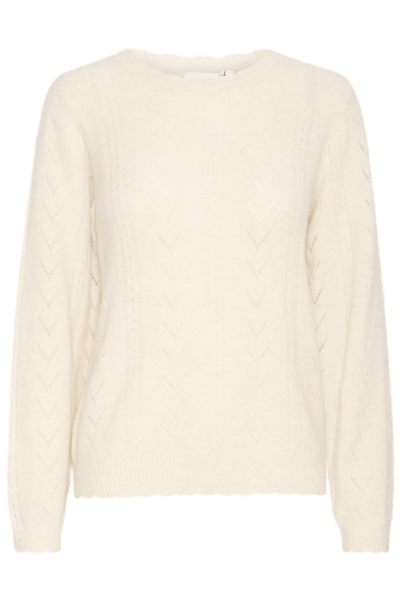 Strickpullover creme mit Ajourmuster - Blossom Hair & Fashion