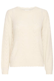 Strickpullover creme mit Ajourmuster - Blossom Hair & Fashion