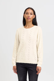 Strickpullover creme mit Ajourmuster - Blossom Hair & Fashion