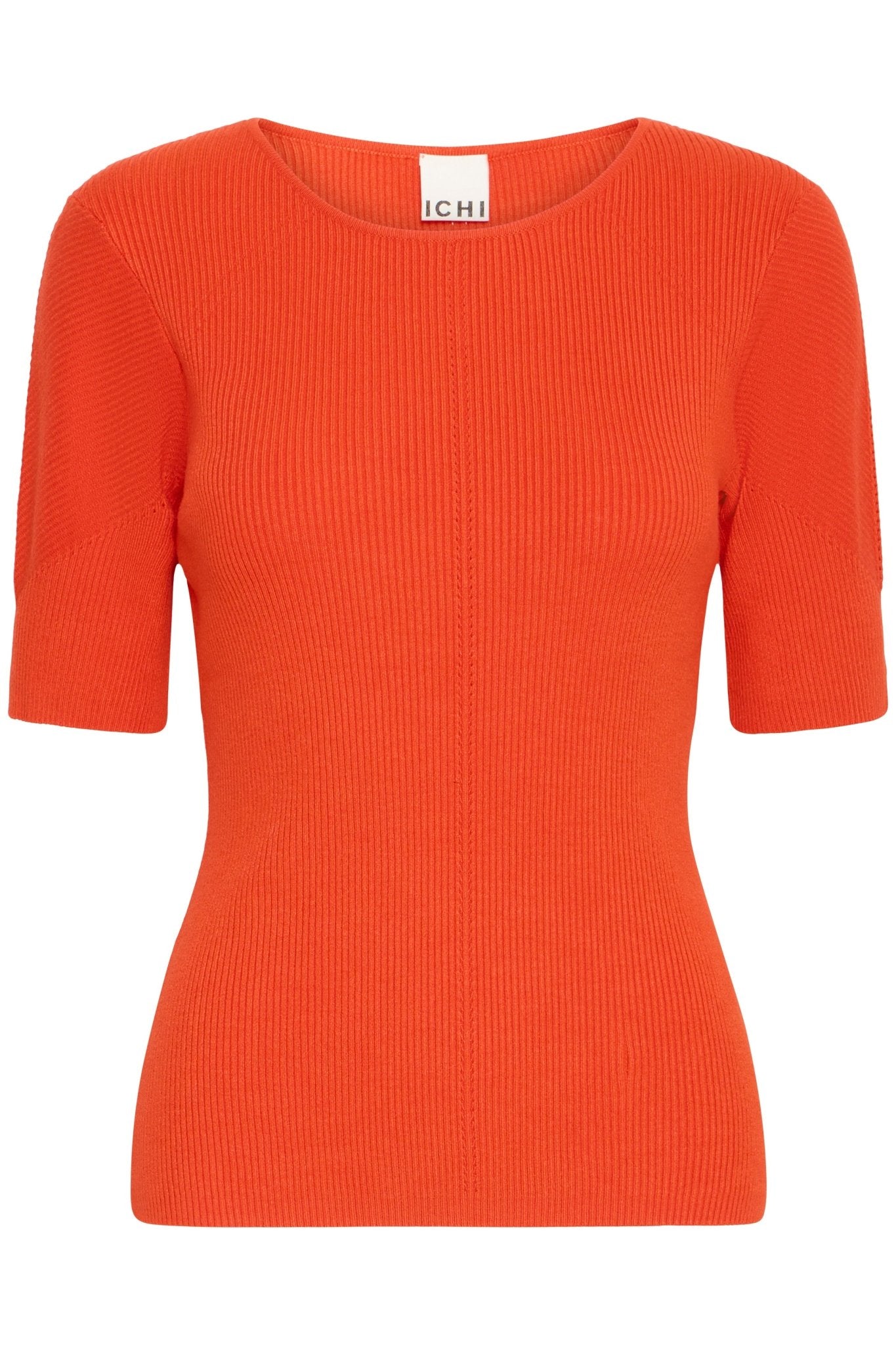 Strickshirt kurzarm in Orange - Blossom Hair & Fashion