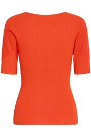 Strickshirt kurzarm in Orange - Blossom Hair & Fashion