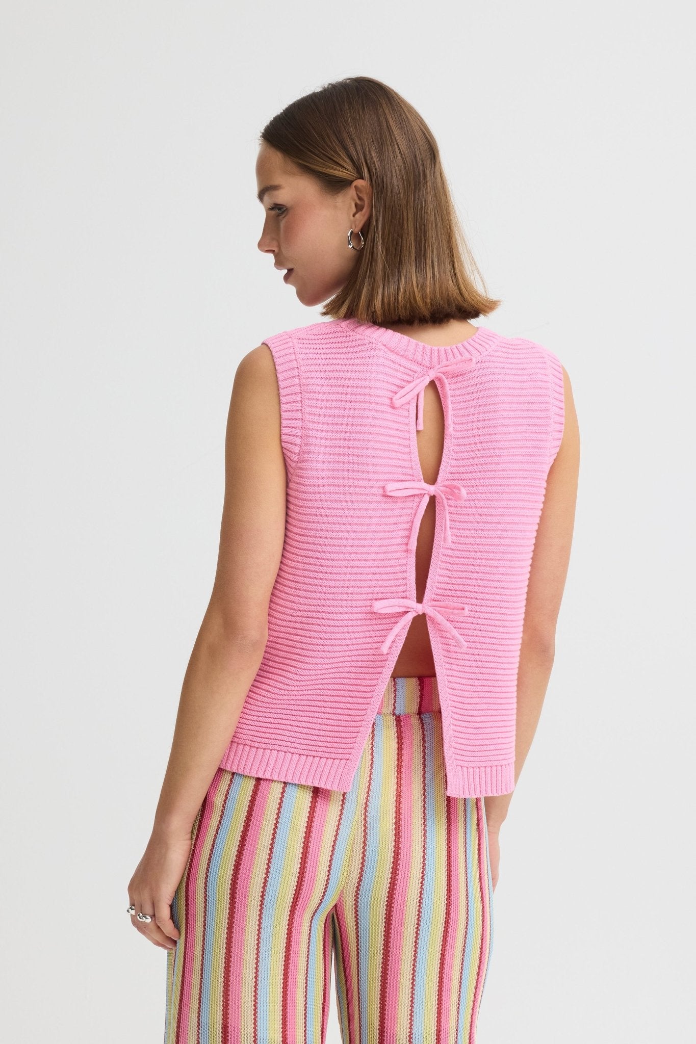 Stricktop mit Schleifendetail in Pink oder Navy - Blossom Hair & Fashion