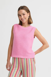 Stricktop mit Schleifendetail in Pink oder Navy - Blossom Hair & Fashion
