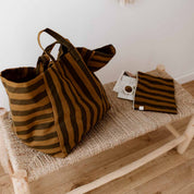 TASCHE ELISA GESTREIFT KÜMMEL - SCHWARZ MID: PORMAISCAN - Blossom Hair & Fashion