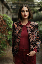 Vintage - inspirierte Amelia Jacke mit Barock - Blumenmuster - Blossom Hair & Fashion