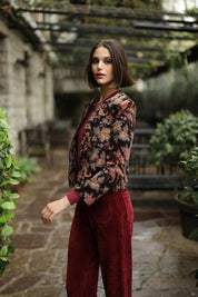 Vintage - inspirierte Amelia Jacke mit Barock - Blumenmuster - Blossom Hair & Fashion
