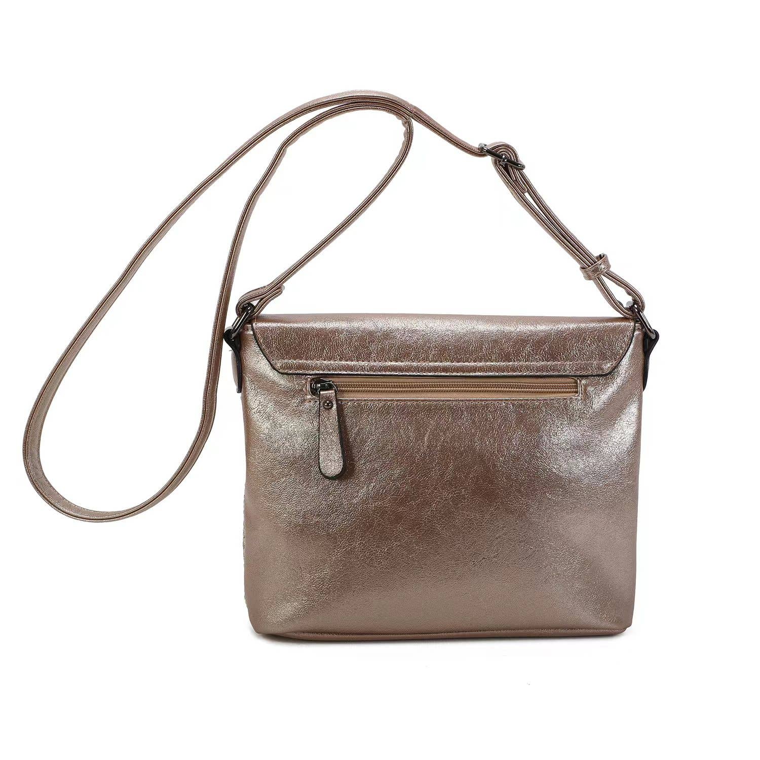 Weiche gewebte Schultertasche in Taupe - Blossom Hair & Fashion