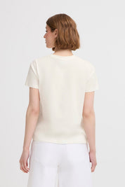 Weißes T-Shirt aus  Baumwolle mit Muschel - Stickerei - Blossom Hair & Fashion