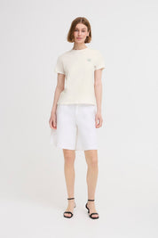 Weißes T-Shirt aus  Baumwolle mit Muschel - Stickerei - Blossom Hair & Fashion