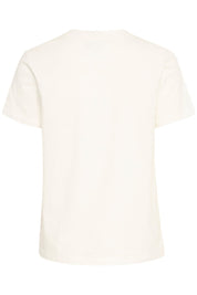 Weißes T-Shirt aus Bio - Baumwolle mit Muschel - Stickerei - Blossom Hair & Fashion