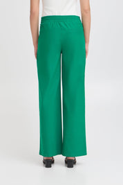 Weit geschnittene grüne Hose mit High - Waist - Blossom Hair & Fashion