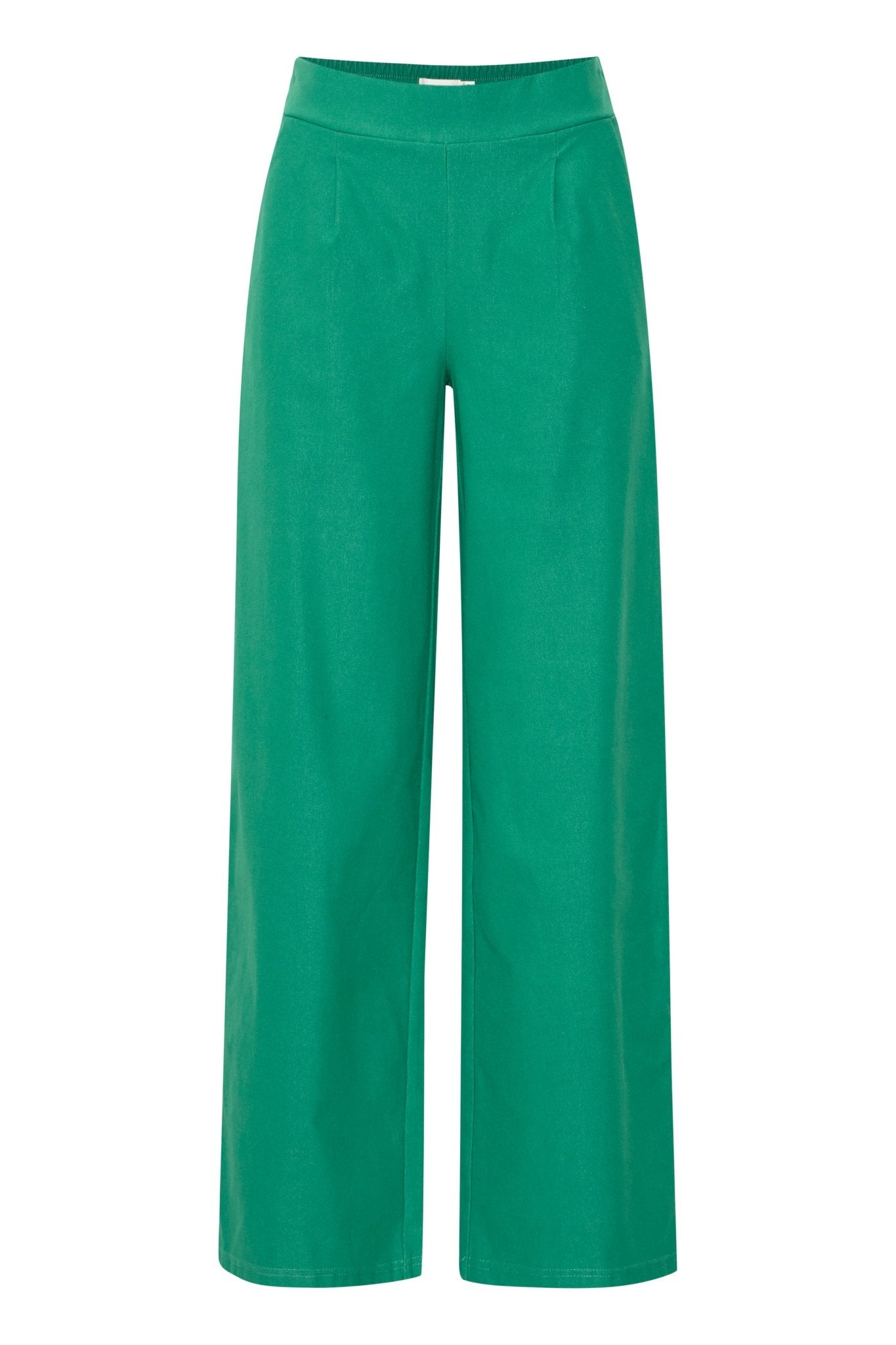 Weit geschnittene grüne Hose mit High - Waist - Blossom Hair & Fashion