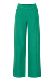 Weit geschnittene grüne Hose mit High - Waist - Blossom Hair & Fashion