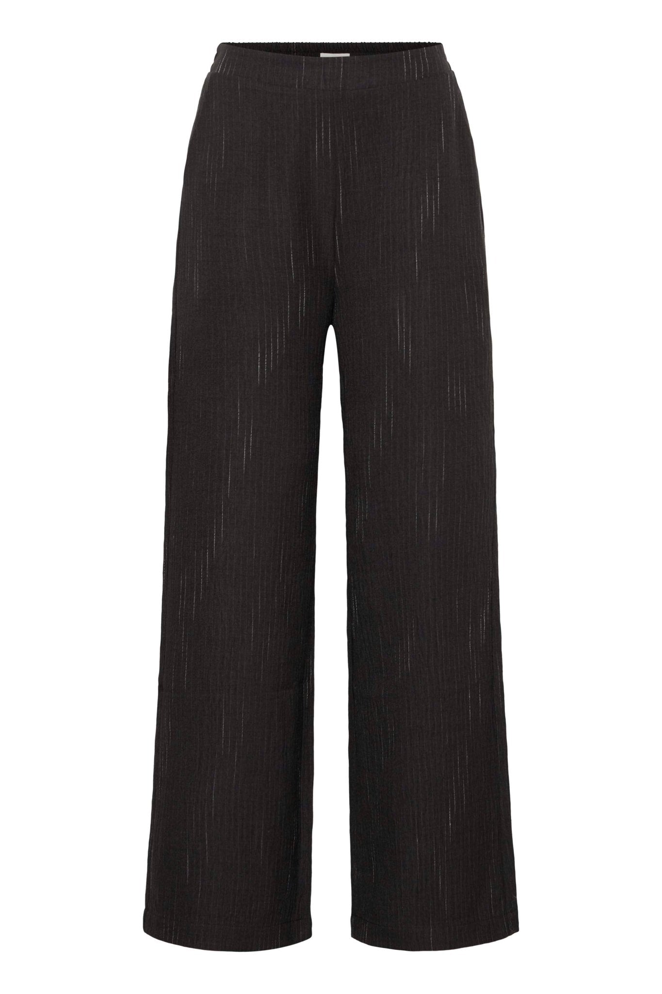 Weite Hose in Schwarz mit feiner Struktur - Blossom Hair & Fashion