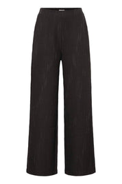 Weite Hose in Schwarz mit feiner Struktur - Blossom Hair & Fashion