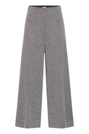 Weite Hose mit Diagonalstruktur in Schwarzgrau - Blossom Hair & Fashion