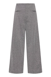 Weite Hose mit Diagonalstruktur in Schwarzgrau - Blossom Hair & Fashion