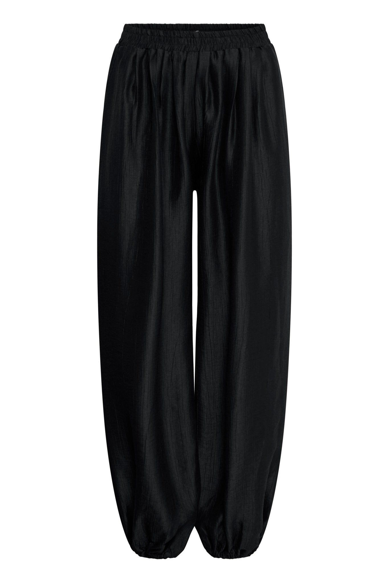 Weite Hose mit elastischem Bund in Schwarz - Blossom Hair & Fashion
