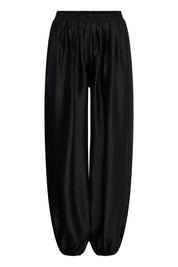 Weite Hose mit elastischem Bund in Schwarz - Blossom Hair & Fashion