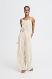 Wide Leg Hose gestreift gestreift oder beige - Blossom Hair & Fashion