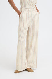Wide Leg Hose gestreift gestreift oder beige - Blossom Hair & Fashion