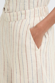 Wide Leg Hose gestreift gestreift oder beige - Blossom Hair & Fashion
