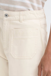 Wide Leg Hose in Creme mit geradem Bein - Blossom Hair & Fashion