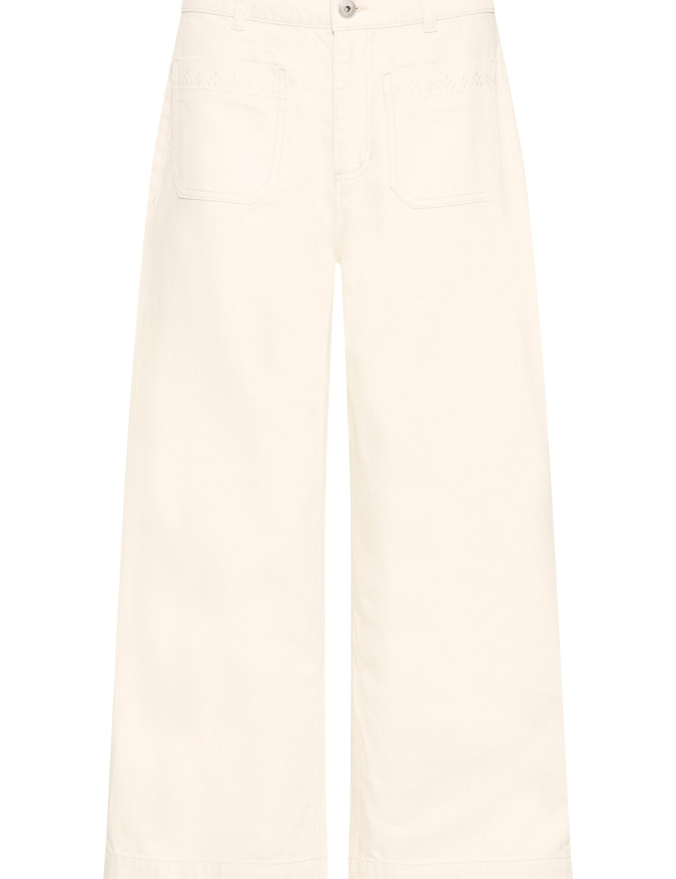 Wide Leg Hose in Creme mit geradem Bein - Blossom Hair & Fashion