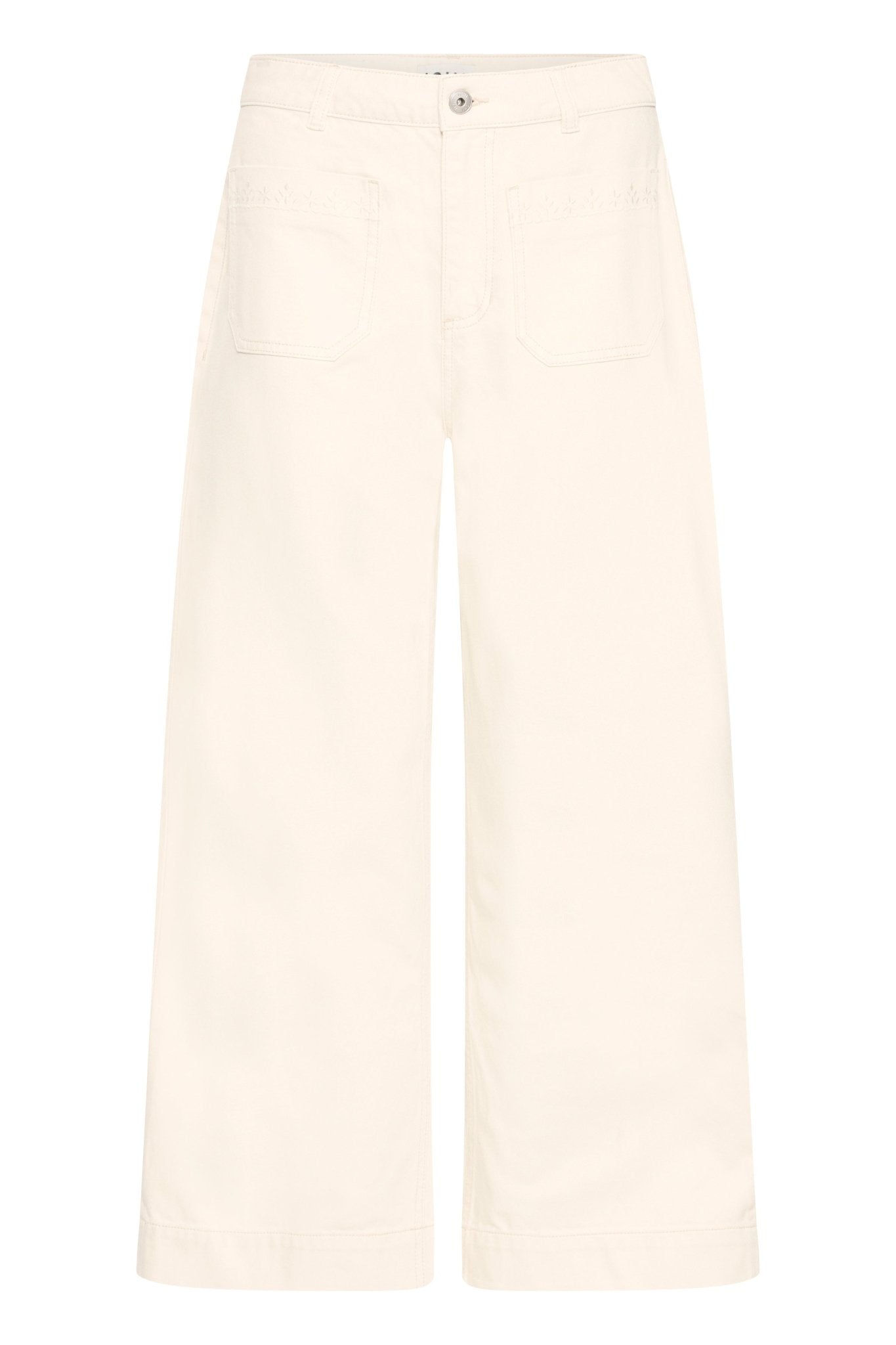 Wide Leg Hose in Creme mit geradem Bein - Blossom Hair & Fashion