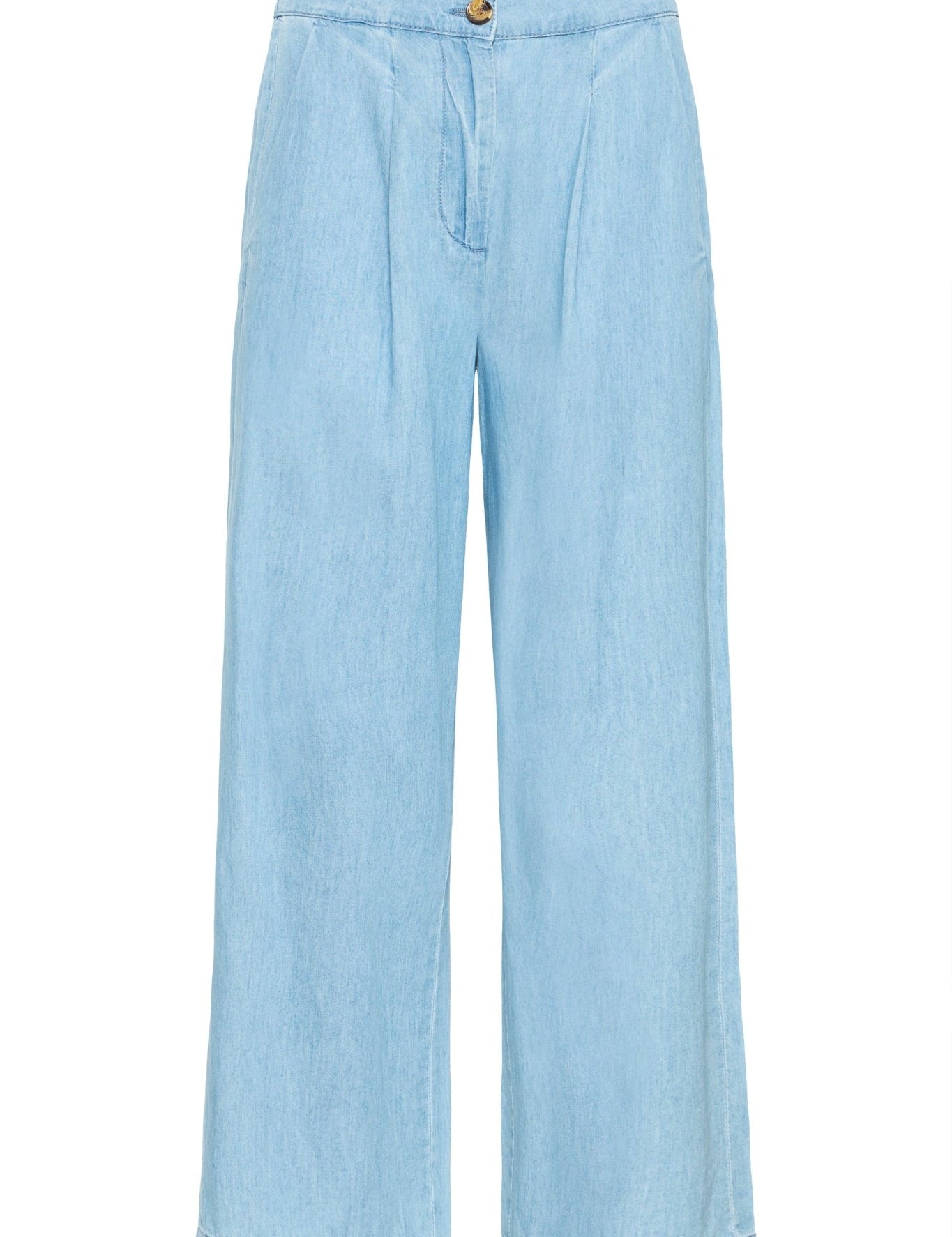 Wide Leg Hose in Hellblau mit Falten - Blossom Hair & Fashion