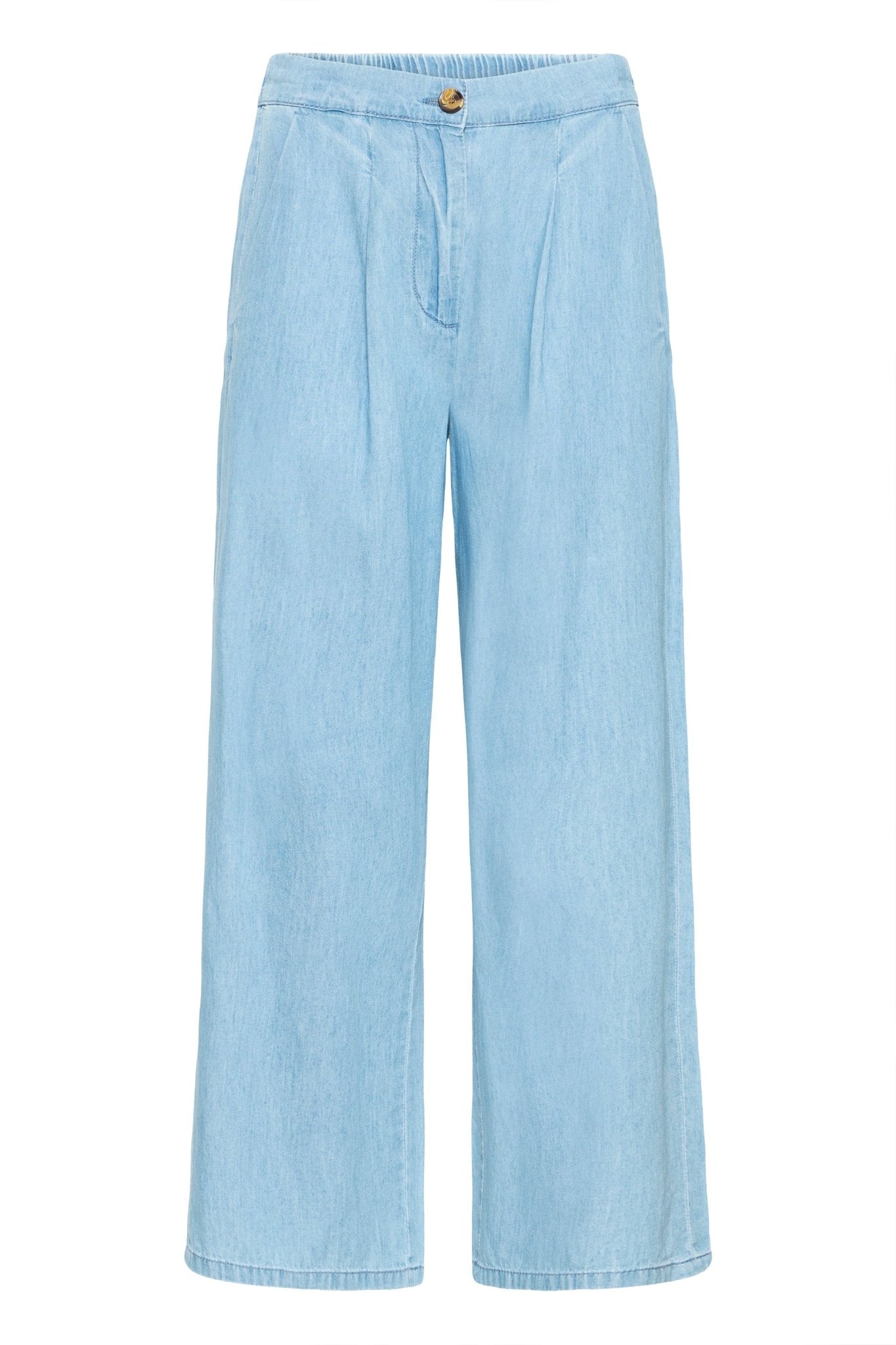 Wide Leg Hose in Hellblau mit Falten - Blossom Hair & Fashion
