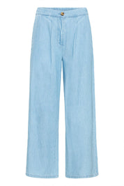 Wide Leg Hose in Hellblau mit Falten - Blossom Hair & Fashion