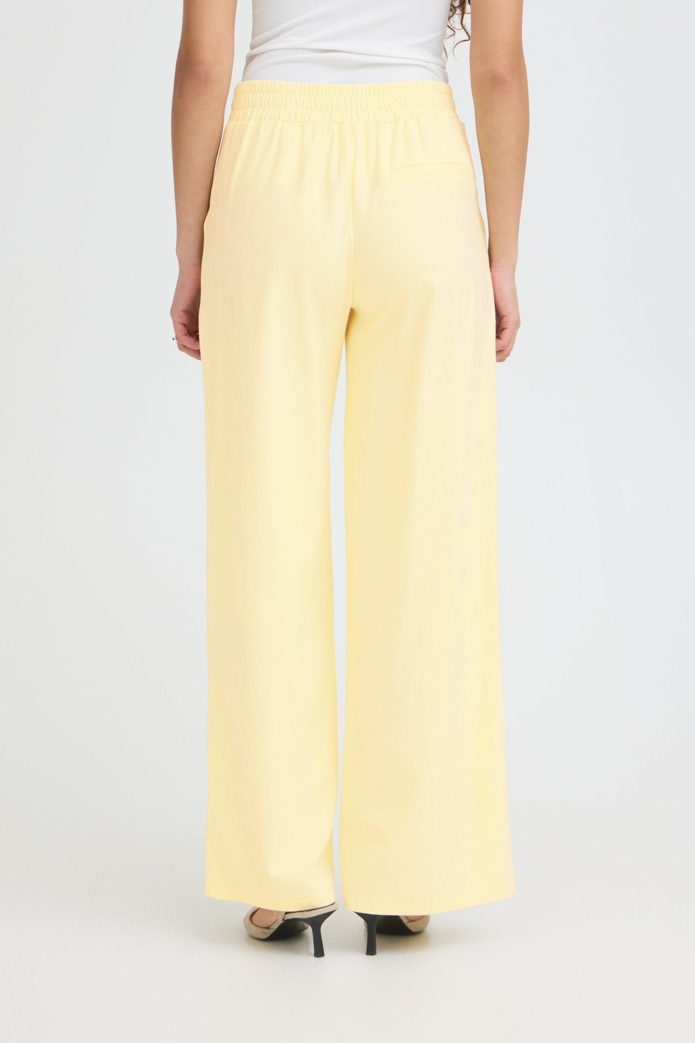 Wide Leg Hose in Pastellgelb oder blau mit hohem Bund - Blossom Hair & Fashion