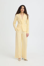 Wide Leg Hose in Pastellgelb oder blau mit hohem Bund - Blossom Hair & Fashion